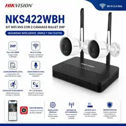 Falabella Kit NKS422WBH con 2 Cámaras Bullet 2MP, NVS WiFi y Monitoreo Remoto oferta