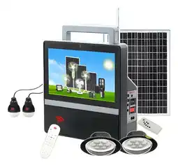 Falabella Televisor Portátil Recargable Solar Con Bombillos Gd 8088 oferta