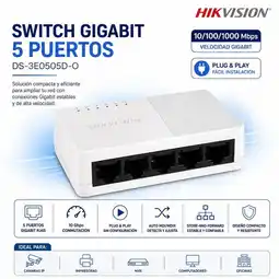 Falabella Switch Gigabit 5 Puertos RJ45 10/100/1000 Mbps Plug & Play para Hogar y Oficina oferta