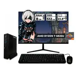 Falabella MINI PC DE MESA RYZEN 7-5825U 8GB RAM 512GB SSD + MONITOR 24 + PERIFERICOS oferta