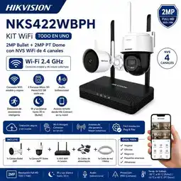 Falabella Kit de Cámaras WiFi 2MP Full HD con NVS de 4 Canales y Audio Bidireccional NKS422WBPH oferta