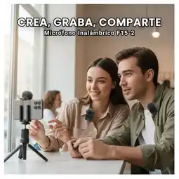 Falabella Micrófonos Inalámbrico Micrófonos Solapa Dual F15-2 oferta