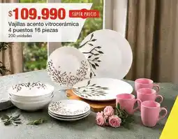 Metro Vajillas acento vitrocerámica 4 puestos 16 piezas oferta