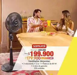 Metro Samurai - ventilador airprotec oferta