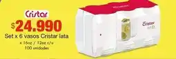 Metro Cristar - set vasos lata oferta