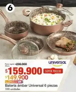 Metro Universal - batería ámbar 6 piezas oferta