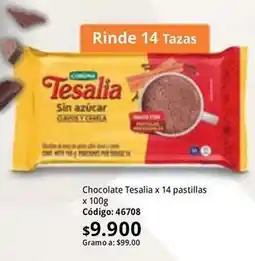 Nova Venta Tesalía - chocolate tesalia x 14 pastillas oferta