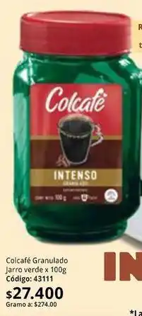 Nova Venta Colcafe - colcafé granulado jarro verde x 100g código: 43111 oferta