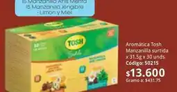 Nova Venta Tosh - aromática manzanilla surtida x 31.5g x 30 unds código: 50215 oferta