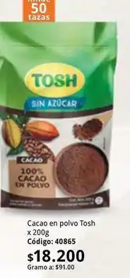 Nova Venta Tosh - cacao en polvo oferta