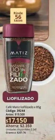 Nova Venta Matiz - café liofilizado x 85g oferta