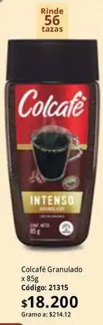 Nova Venta Colcafe - colcafé granulado x 85g código: 21315 oferta