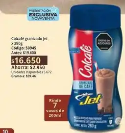 Nova Venta Jet - colcafé granizado x 280g código: 50945 oferta
