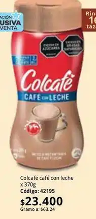 Nova Venta Colcafe - colcafé café con leche oferta
