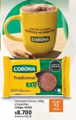 Nova Venta Corona - chocolate tradicional x 200g oferta