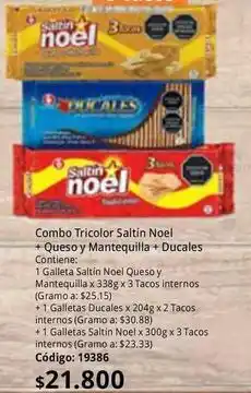 Nova Venta Saltin noel - combo tricolor saltín noel + queso y mantequilla + ducales oferta