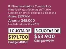 Nova Venta Plancha alisadora cosmos lira oferta