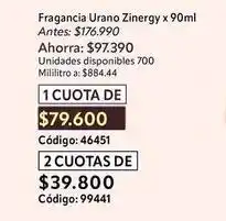 Nova Venta Fragancia urano zinergy x 90ml oferta