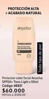 Nova Venta Piel - protector solar facial spf50+ tono light x 50ml código: 48821 oferta