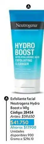Nova Venta Neutrogena - exfoliante facial hydro boost x 141g código: 28454 oferta