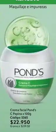 Nova Venta Pond's - crema facial c pepino x 100g oferta