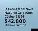 Nova Venta Nivea - crema facial hyaluron gel x100ml código: 31654 oferta