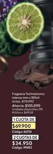 Nova Venta Intense - fragancia technotronics intense men x 100ml oferta