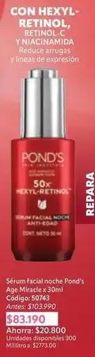 Nova Venta Pond's - serum facial noche age miracle oferta