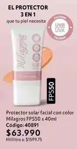 Nova Venta Piel - protector solar facial con color fps50 x 40ml oferta