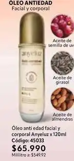 Nova Venta Óleo antiedad facial y corporal código: 45033 oferta