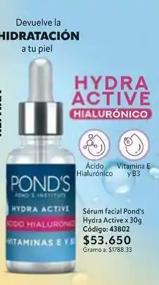 Nova Venta Pond's - hydra active hialurónico sérum facial oferta