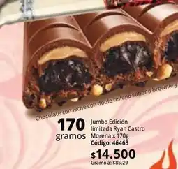 Nova Venta Jumbo - chocolate con leche con doble relleno sabor a brownie y oferta