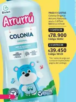 Nova Venta Pago - colonia original naturals azul x 1.075ml oferta