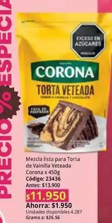 Nova Venta Corona - torta veteada oferta