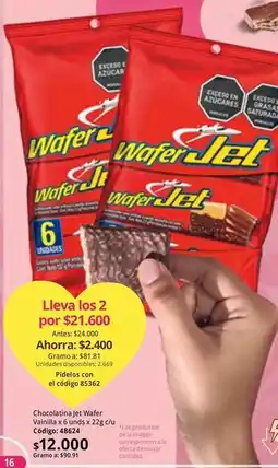 Nova Venta Jet - chocolatina wafer oferta