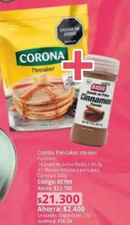 Nova Venta Corona - combo pancakes ideales oferta