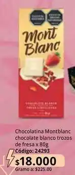 Nova Venta Montblanc - chocolatina chocolate blanco trozos de fresa x 80g código: 24293 oferta
