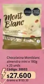 Nova Venta Montblanc - chocolatina almendra mini x 180g código: 30003 oferta