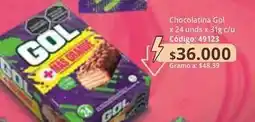 Nova Venta Gol - chocolatina x 24 unids x 31g c/u código: 49123 oferta