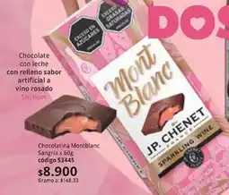 Nova Venta Montblanc - chocolatina sangría 60g código 53445 oferta