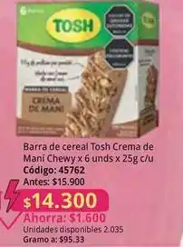 Nova Venta Tosh - barra de cereal chewy oferta