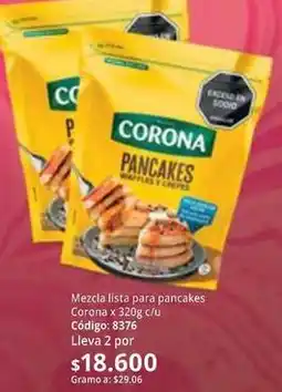 Nova Venta Corona - mezcla lista para pancakes x 320g c/u código: 8376 oferta