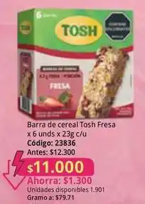 Nova Venta Tosh - barra de cereal fresa oferta
