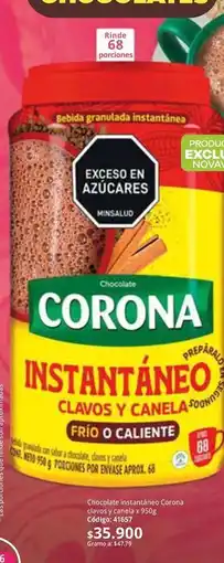 Nova Venta Corona - bebida granulada instantánea clavos y canela oferta