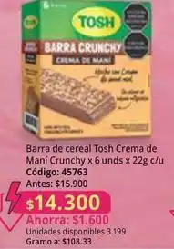 Nova Venta Tosh - barra de cereal crunchy oferta