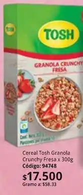 Nova Venta Tosh - cereal granola crunchy fresa x 300g código: 94748 oferta