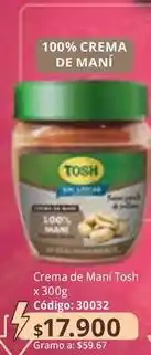 Nova Venta Tosh - crema de maní oferta