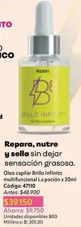 Nova Venta J&b - oleo capilar brillo infinito multifuncional la pocion x 30ml oferta