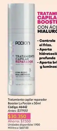 Tratamiento capilar reparador booster la poción x 50ml código: 46442