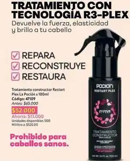 Nova Venta Tratamiento constructor restart plex la pocion x 100ml código: 47109 oferta